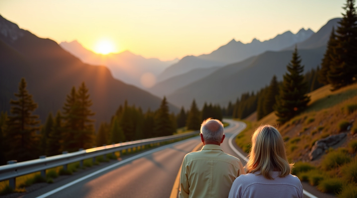 Beautiful wistara Mountain pass with winding road and scenic views